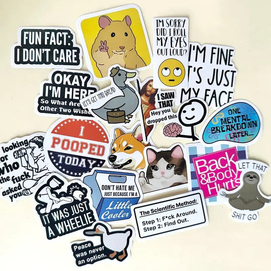 130PCS Funny Saying Sticker Pack - Snarky